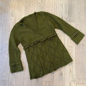 Handmade Olive Green Women's Sweater